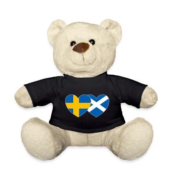 Sweden Scotland Flag Heart - Teddy Bear - black - Front