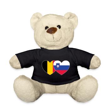 Belgien Slowenien Flagge Herz - Teddy - Schwarz - Vorne