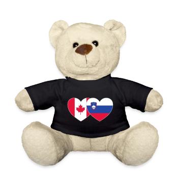 Canada Slovenia Flag Heart - Teddy Bear - black - Front