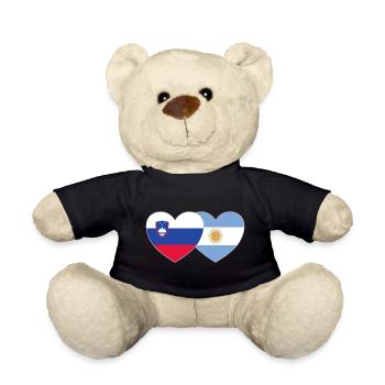 Slovenia Argentina Flag Heart - Teddy Bear - black - Front