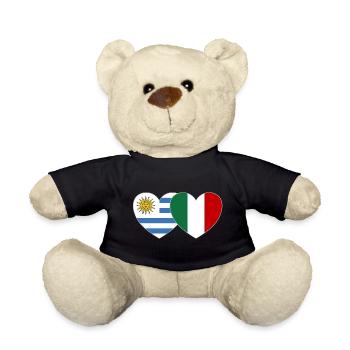 Uruguay Italy Flag Heart - Teddy Bear - black - Front