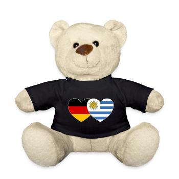Allemagne Uruguay Flag Heart - Nounours - noir - Devant
