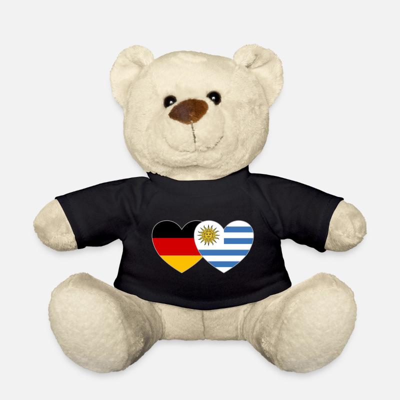 Deutschland Uruguay Flagge Herz - Teddy - Schwarz