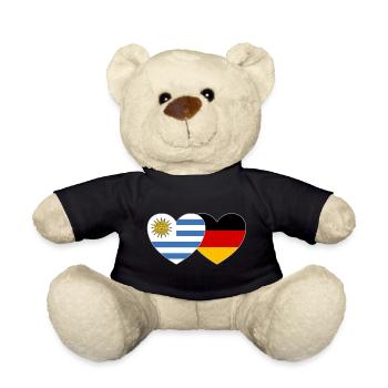 Uruguay Allemagne Drapeau Cœur - Nounours - noir - Devant