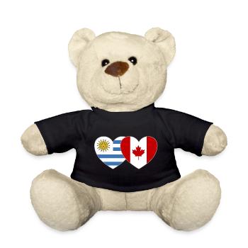 Uruguay Canada Flag Heart - Nounours - noir - Devant