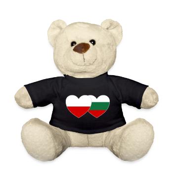 Polen Bulgarien Flagge Herz - Teddy - Schwarz - Vorne