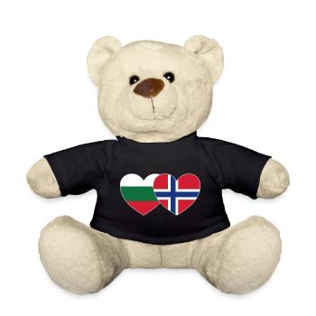 Bulgarie Norvège Drapeau Cœur - Nounours - noir - Devant