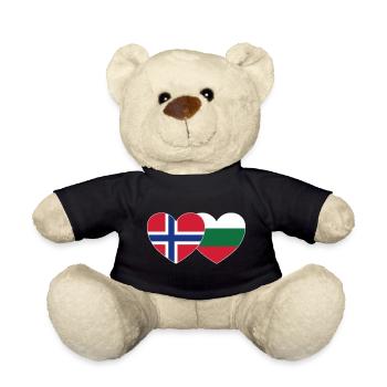 Norwegen Bulgarien Flagge Herz - Teddy - Schwarz - Vorne