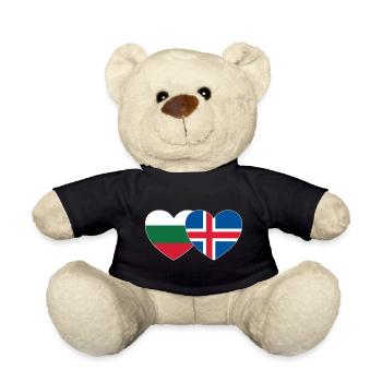 Bulgarien Island Flagge Herz - Teddy - Schwarz - Vorne