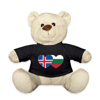 Island Bulgarien Flagge Herz - Teddy - Schwarz - Vorne