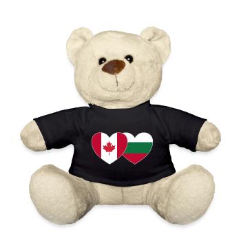 Kanada Bulgarien Flagge Herz - Teddy - Schwarz - Vorne