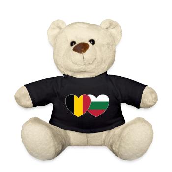 Belgien Bulgarien Flagge Herz - Teddy - Schwarz - Vorne