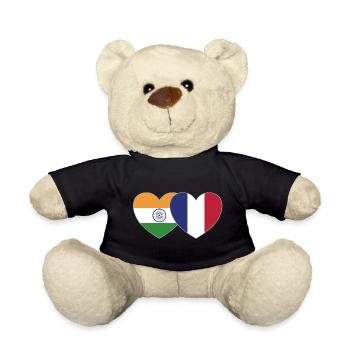 Inde France Flag Coeur - Nounours - noir - Devant