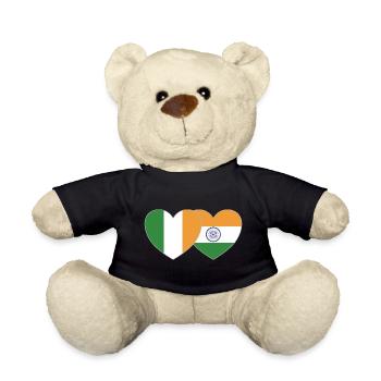 Irlande Inde Flag Heart - Nounours - noir - Devant