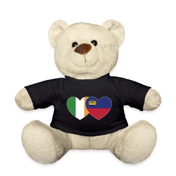 Ireland Liechtenstein Flag Heart - Teddy Bear - black - Front