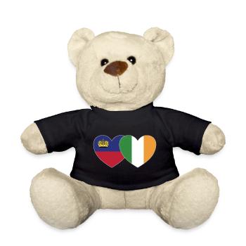 Liechtenstein Ireland Flag Heart - Teddy Bear - black - Front
