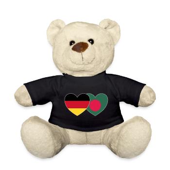Germany Bangladesh Flag Heart - Teddy Bear - black - Front