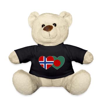 Norvège Bangladesh Flag Heart - Nounours - noir - Devant