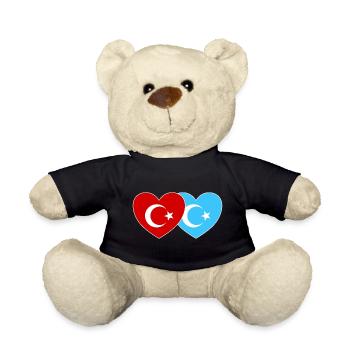 Turquie Cœur du drapeau ouïghour - Nounours - noir - Devant