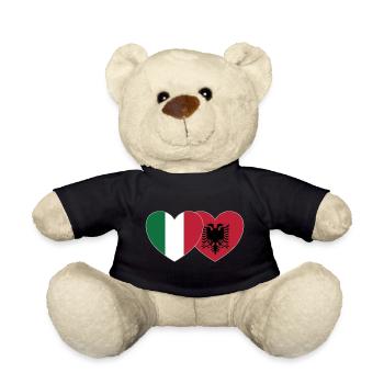 Italien Albanien Flagge Herz - Teddy - Schwarz - Vorne