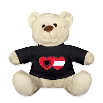 Albanie Drapeau de Pâques Coeur - Nounours - noir - Devant