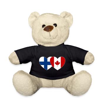 Finnland Kanada Flagge Herz - Teddy - Schwarz - Vorne