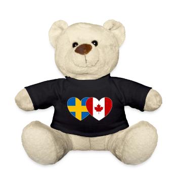 Suède Canada Flag Heart - Nounours - noir - Devant
