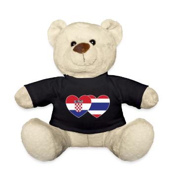 Kroatien Thailand Flagge Herz - Teddy - Schwarz - Vorne