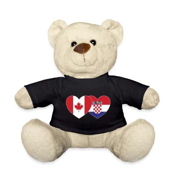 Canada Croatia Flag Heart - Teddy Bear - black - Front