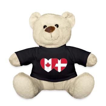 Kanada Dänemark Flagge Herz - Teddy - Schwarz - Vorne