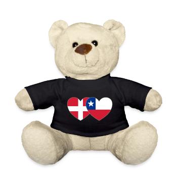 Denmark Chile Flag Heart - Teddy Bear - black - Front