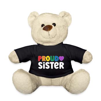 Proud Sister LGBT - Teddy Bear - black - Front