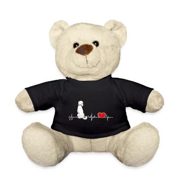 Pudel EKG - heartbeat Doodle - Teddy - Schwarz - Vorne
