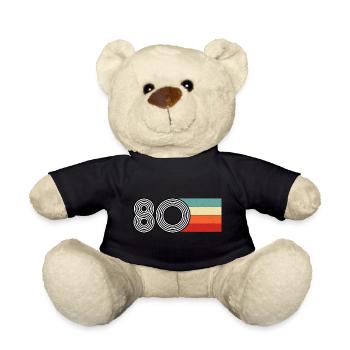 1980 Retro vintage 80 birthday 80s - Teddy Bear - black - Front