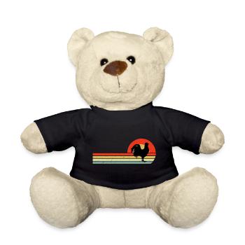 Chicken Lover Poultry Farmer Farming Vintage Retro - Teddy Bear - black - Front