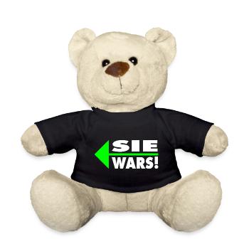 Sie wars! Partner- oder Partyshirt - Teddy - Schwarz - Vorne