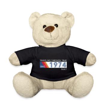 Funny Time Travel Birthday Design May 1974 - Teddy Bear - black - Front