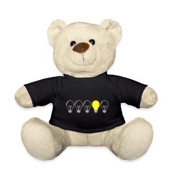5 light bulbs - light on - Teddy Bear - black - Front