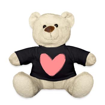 Herz Symbol Liebe Freundschaft Geschenk - Teddy - Schwarz - Vorne