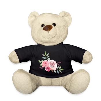 Aquarelle florale Rose - Nounours - noir - Devant