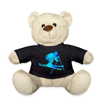 Ski Skifahrer Skifahrerin Skier Wintersport - Teddy - Schwarz - Vorne