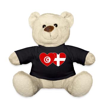 Tunesien Dänemark Flagge Herz - Teddy - Schwarz - Vorne