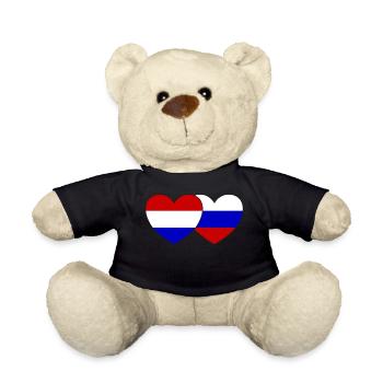Holland Russia Flag Heart - Teddy Bear - black - Front