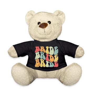 Rétro mariée assortie couple fiançailles mariage - Nounours - noir - Devant