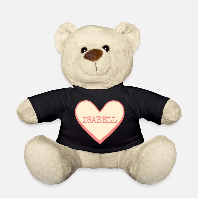 Isabell Name Vorname rosa Zucker Herz - Teddy - Schwarz