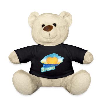 Sunset by the sea in heart shape - Teddy Bear - black - Front