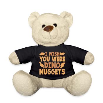 Chicken Nuggets - Funny Dino Nugget Meme - Teddy Bear - black - Front