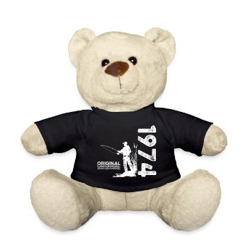 50ème Anniversaire Pêcheur Pêche 1974 Millésime 1974 - Nounours - noir - Devant