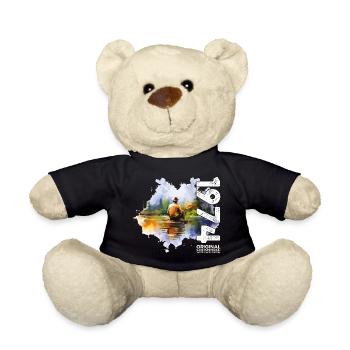 50ème Anniversaire Pêcheur Pêche 1974 Millésime 1974 - Nounours - noir - Devant