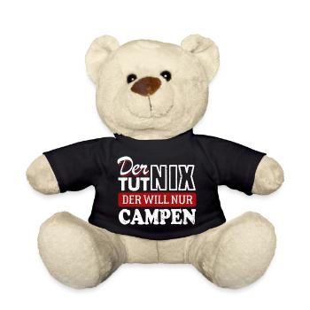 Der tut nix der will nur Campen - Spruch - Teddy - Schwarz - Vorne